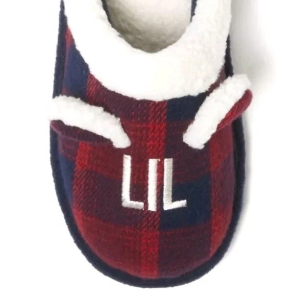 Kids Plaid Slippers - Red and Blue - Picture 4 of 10